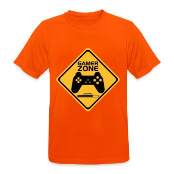 Gamer Zone - T-shirt respirant Homme - orange néon - Devant - AI Model Male 185 dark (185cm)