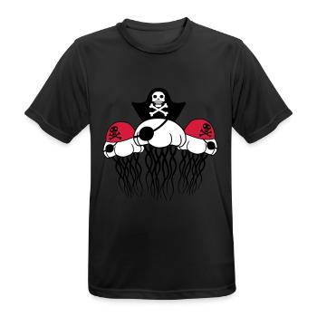 3 freunde party team crew pirat seeraeuber matrose - Männer T-Shirt atmungsaktiv - Schwarz - Vorne - AI Model Male 178 light (178cm)