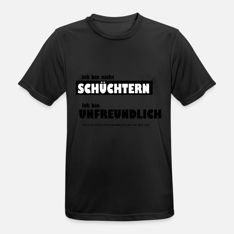 Unfreundlich oder schüchtern - Männer T-Shirt atmungsaktiv - Schwarz