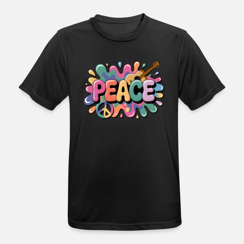PEACE – Psychedelic - Men's Breathable T-Shirt - black