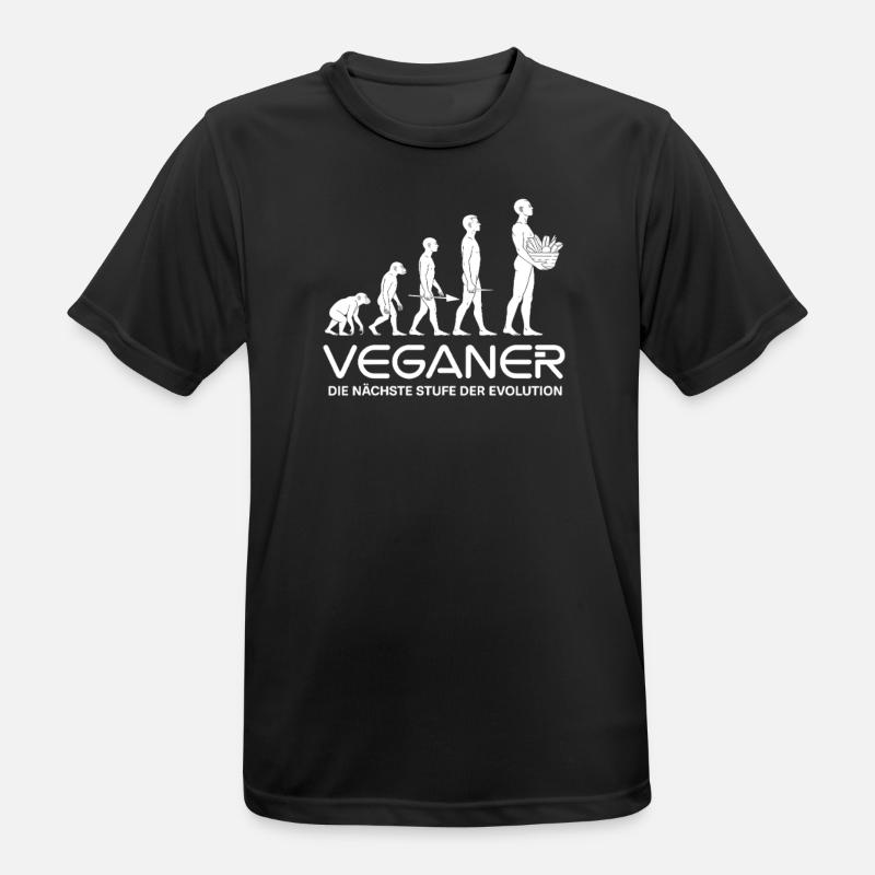 Veganer – Nächste Stufe der Evolution - Männer T-Shirt atmungsaktiv - Schwarz