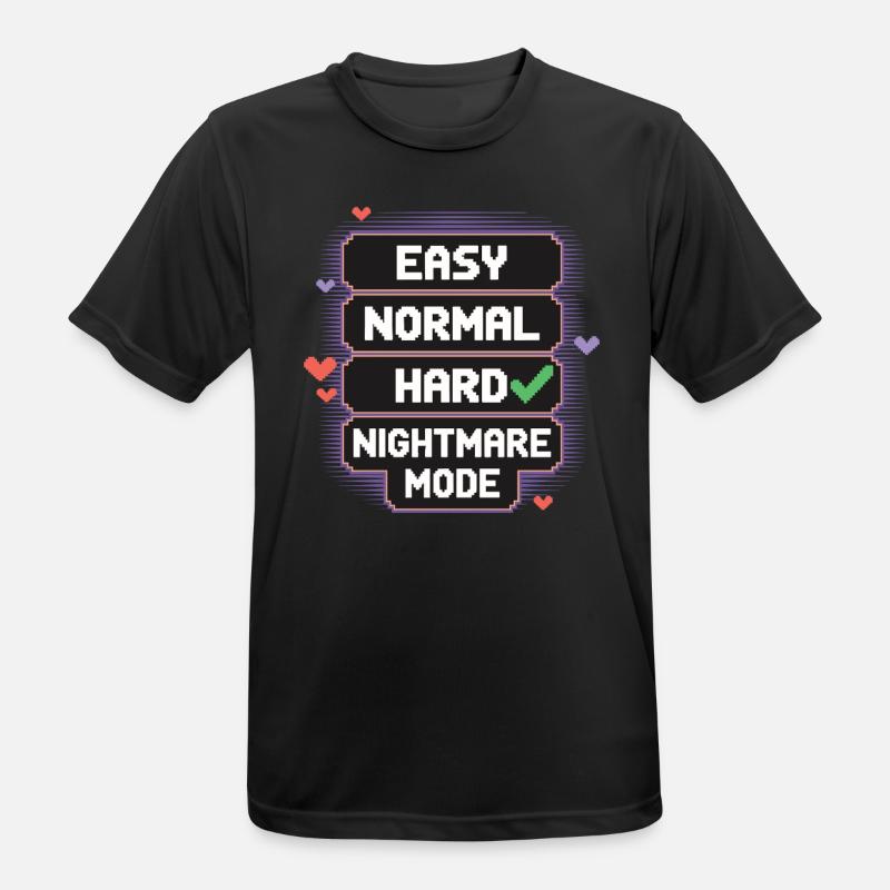 Select Difficulty: Life – Nightmare Mode 8Bit - Men's Breathable T-Shirt - black