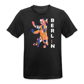 Ours de Berlin - T-shirt respirant Homme - noir - Devant - AI Model Male 178 light (178cm)