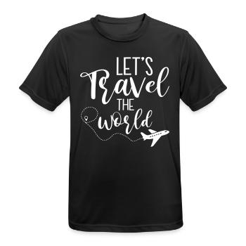 Lets Travel the World - Men's Breathable T-Shirt - black - Front - AI Model Male 178 light (178cm)