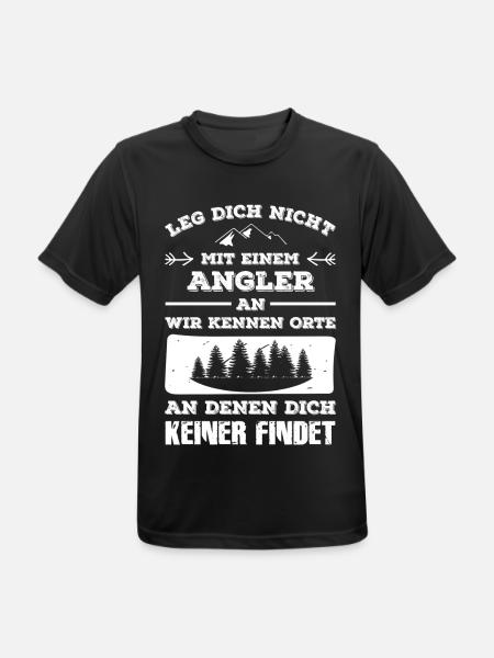 Angler - Männer T-Shirt atmungsaktiv - Schwarz