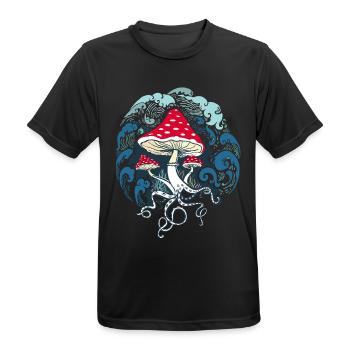 Toadstool toadstools - Men's Breathable T-Shirt - black - Front - AI Model Male 178 light (178cm)