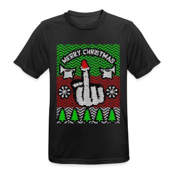 Christmas Ugly Merry Christmas Xmas Gift - Men's Breathable T-Shirt - black - Front - AI Model Male 178 light (178cm)