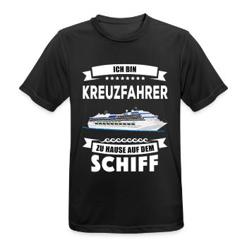 Kreuzfahrer Kreuzfahrt Kreuzfahrtschiff Geschenk - Männer T-Shirt atmungsaktiv - Schwarz - Vorne - AI Model Male 178 light (178cm)