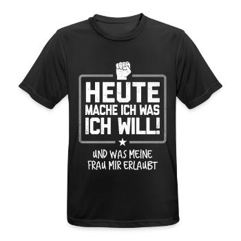 Vatertag - Erlaubnis - Männer T-Shirt atmungsaktiv - Schwarz - Vorne - AI Model Male 178 light (178cm)