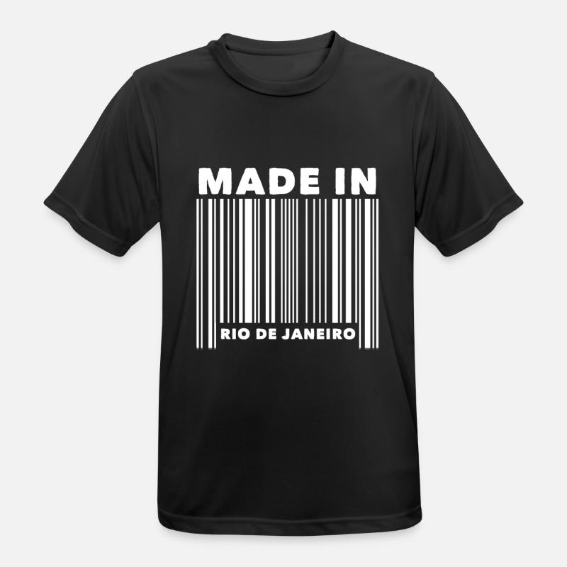 Rio de Janeiro barcode - Men's Breathable T-Shirt - black