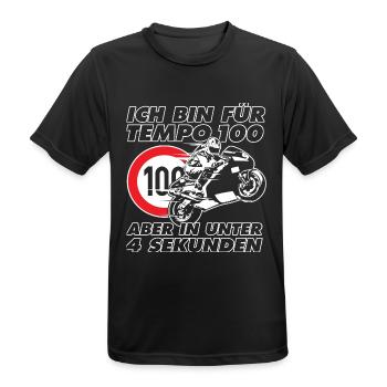 Motorrad fahren 4 Sekunden Superbike - Männer T-Shirt atmungsaktiv - Schwarz - Vorne - AI Model Male 178 light (178cm)