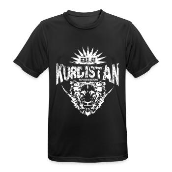 Kurdistan-weiß - Männer T-Shirt atmungsaktiv - Schwarz - Vorne - AI Model Male 178 light (178cm)