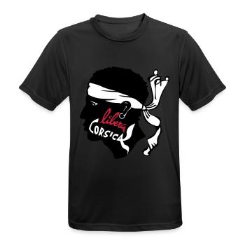 CORSE - CORSICA LIBRA - T-shirt respirant Homme - noir - Devant - AI Model Male 178 light (178cm)