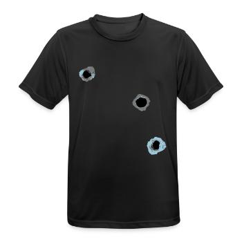 Bullet holes design as a vector - Men's Breathable T-Shirt - black - Front - AI Model Male 178 light (178cm)