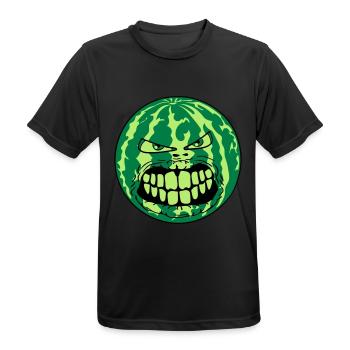 melone wassermelone monster gesicht horror hallowe - Männer T-Shirt atmungsaktiv - Schwarz - Vorne - AI Model Male 178 light (178cm)