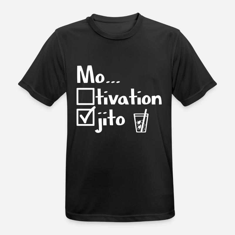 Motivation oder Mojito? - Männer T-Shirt atmungsaktiv - Schwarz