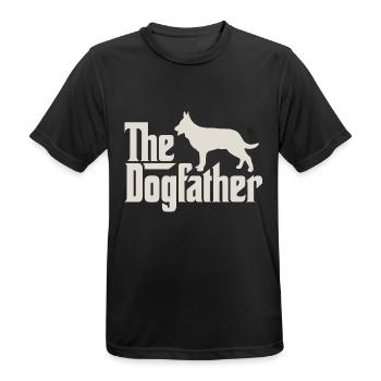 The Dogfather - Deutscher Schäferhund - Männer T-Shirt atmungsaktiv - Schwarz - Vorne - AI Model Male 178 light (178cm)