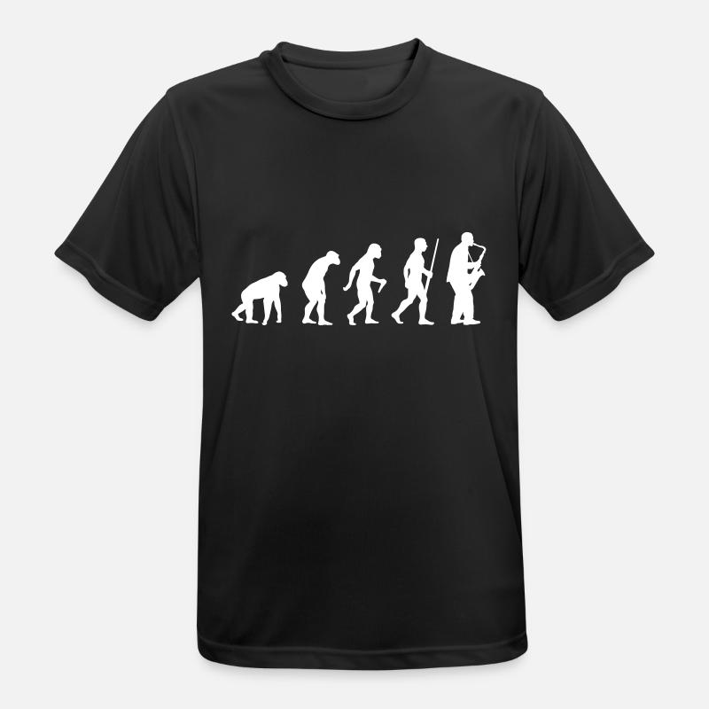 Saxophone Evolution - Männer T-Shirt atmungsaktiv - Schwarz
