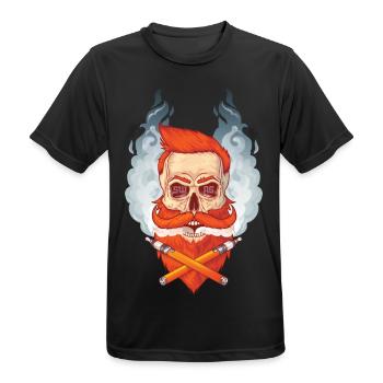 Skull and beard smokes Viper. - Men's Breathable T-Shirt - black - Front - AI Model Male 178 light (178cm)