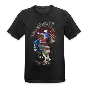 kl_linedance40 - Männer T-Shirt atmungsaktiv - Schwarz - Vorne - AI Model Male 178 light (178cm)