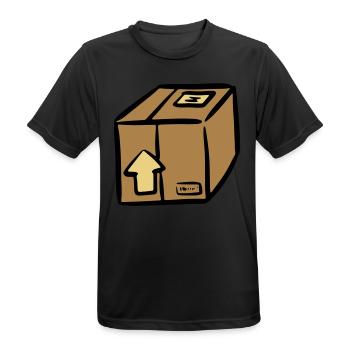 Service de colis package package paquet Livraison de colis - T-shirt respirant Homme - noir - Devant - AI Model Male 178 light (178cm)