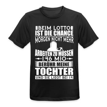 FAMILIE TOCHTER PAPA WAFFE GESCHENK KIND LUSTIG - Männer T-Shirt atmungsaktiv - Schwarz - Vorne - AI Model Male 178 light (178cm)