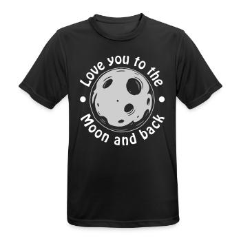 Ich liebe dich bis zum Mond und zurück - Männer T-Shirt atmungsaktiv - Schwarz - Vorne - AI Model Male 178 light (178cm)