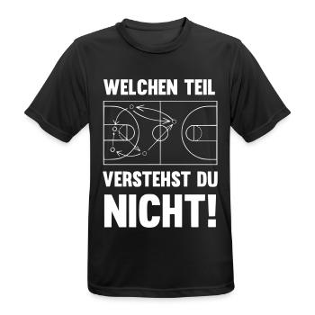 Welchen Teil verstehst du nicht Basketball - Männer T-Shirt atmungsaktiv - Schwarz - Vorne - AI Model Male 178 light (178cm)