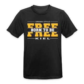 Kiel Meine Stadt Urban Style Born Free - Männer T-Shirt atmungsaktiv - Schwarz - Vorne - AI Model Male 178 light (178cm)