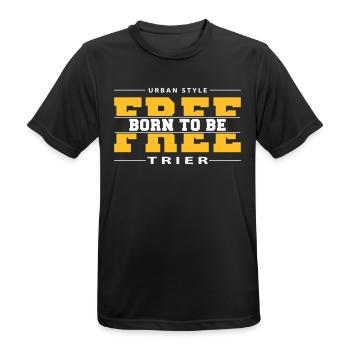 Trier Meine Stadt Urban Style Born Free - Männer T-Shirt atmungsaktiv - Schwarz - Vorne - AI Model Male 178 light (178cm)