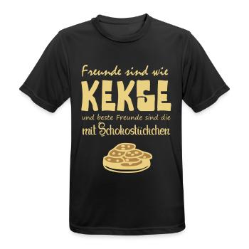 Beste Freunde Freundschaft Kekse Geschenk Idee - Männer T-Shirt atmungsaktiv - Schwarz - Vorne - AI Model Male 178 light (178cm)