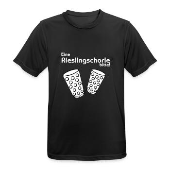 Eine Rieslingschorle bitte! - Männer T-Shirt atmungsaktiv - Schwarz - Vorne - AI Model Male 178 light (178cm)