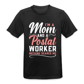 Je suis une mère et une postière Pas - T-shirt respirant Homme - noir - Devant - AI Model Male 178 light (178cm)