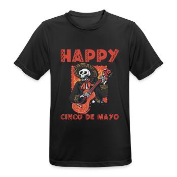 Joyeux Cinco de Mayo - T-shirt respirant Homme - noir - Devant - AI Model Male 178 light (178cm)