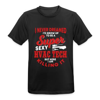 Technique CVC amusante qui dit ventilation et chauffage - T-shirt respirant Homme - noir - Devant - AI Model Male 178 light (178cm)