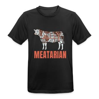 Fleisch Fan Meatarian - Männer T-Shirt atmungsaktiv - Schwarz - Vorne - AI Model Male 178 light (178cm)