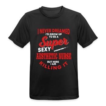 Funny Aesthetic Nurse Cosmetic - Men's Breathable T-Shirt - black - Front - AI Model Male 178 light (178cm)