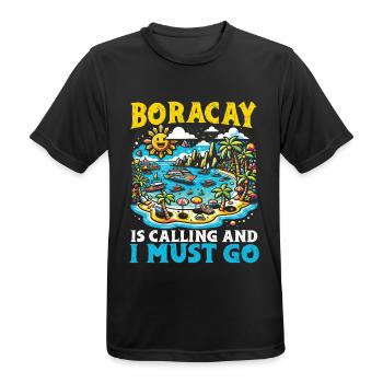Boracay Philippinen Sommerurlaub Boaracay Beach - Männer T-Shirt atmungsaktiv - Schwarz - Vorne - AI Model Male 178 light (178cm)