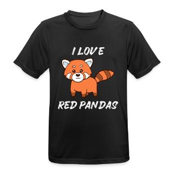 Sweet Cat Bear Red Panda Red Panda - Men's Breathable T-Shirt - black - Front - AI Model Male 178 light (178cm)