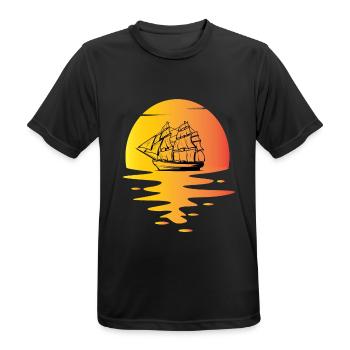 Vintage Sailing Ship - Men's Breathable T-Shirt - black - Front - AI Model Male 178 light (178cm)