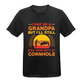 Cornhole Grandpa Cadeau - T-shirt respirant Homme - noir - Devant - AI Model Male 178 light (178cm)