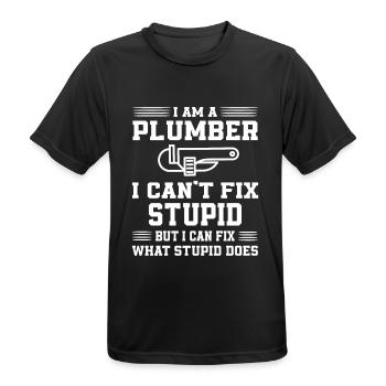 Funny plumber's gift - Men's Breathable T-Shirt - black - Front - AI Model Male 178 light (178cm)