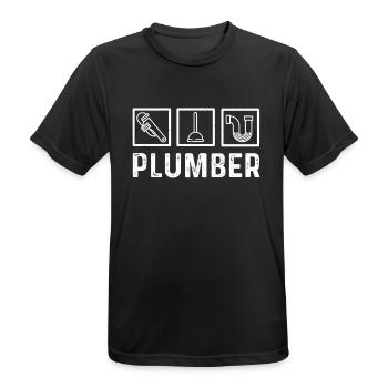 Klempner - Männer T-Shirt atmungsaktiv - Schwarz - Vorne - AI Model Male 178 light (178cm)