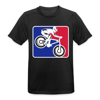 VTT Vélo de descente | Les couleurs peuvent être changées - T-shirt respirant Homme - noir - Devant - AI Model Male 178 light (178cm)