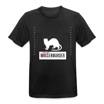 Massenmarder Marder - Massenmörder - Männer T-Shirt atmungsaktiv - Schwarz - Vorne - AI Model Male 178 light (178cm)