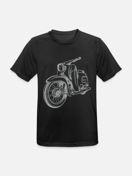 Simson Schwalbe KR51 Vintage Lineart Silhouette - Männer T-Shirt atmungsaktiv - Schwarz