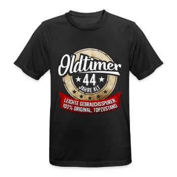 Zum 44. Geburtstag! - Männer T-Shirt atmungsaktiv - Schwarz - Vorne - AI Model Male 178 light (178cm)