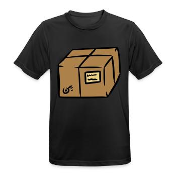 Paket package paquet Paketpost postman Sendung - Männer T-Shirt atmungsaktiv - Schwarz - Vorne - AI Model Male 178 light (178cm)