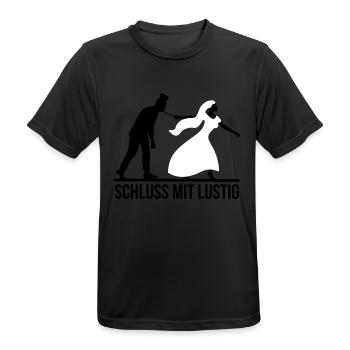 JGA Schluss mit lustig Junggesellen Party stag nig - Männer T-Shirt atmungsaktiv - Schwarz - Vorne - AI Model Male 178 light (178cm)