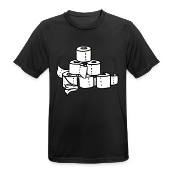 Toilet Paper Tower Pyramid Corona Hamster Pandemic - Men's Breathable T-Shirt - black - Front - AI Model Male 178 light (178cm)